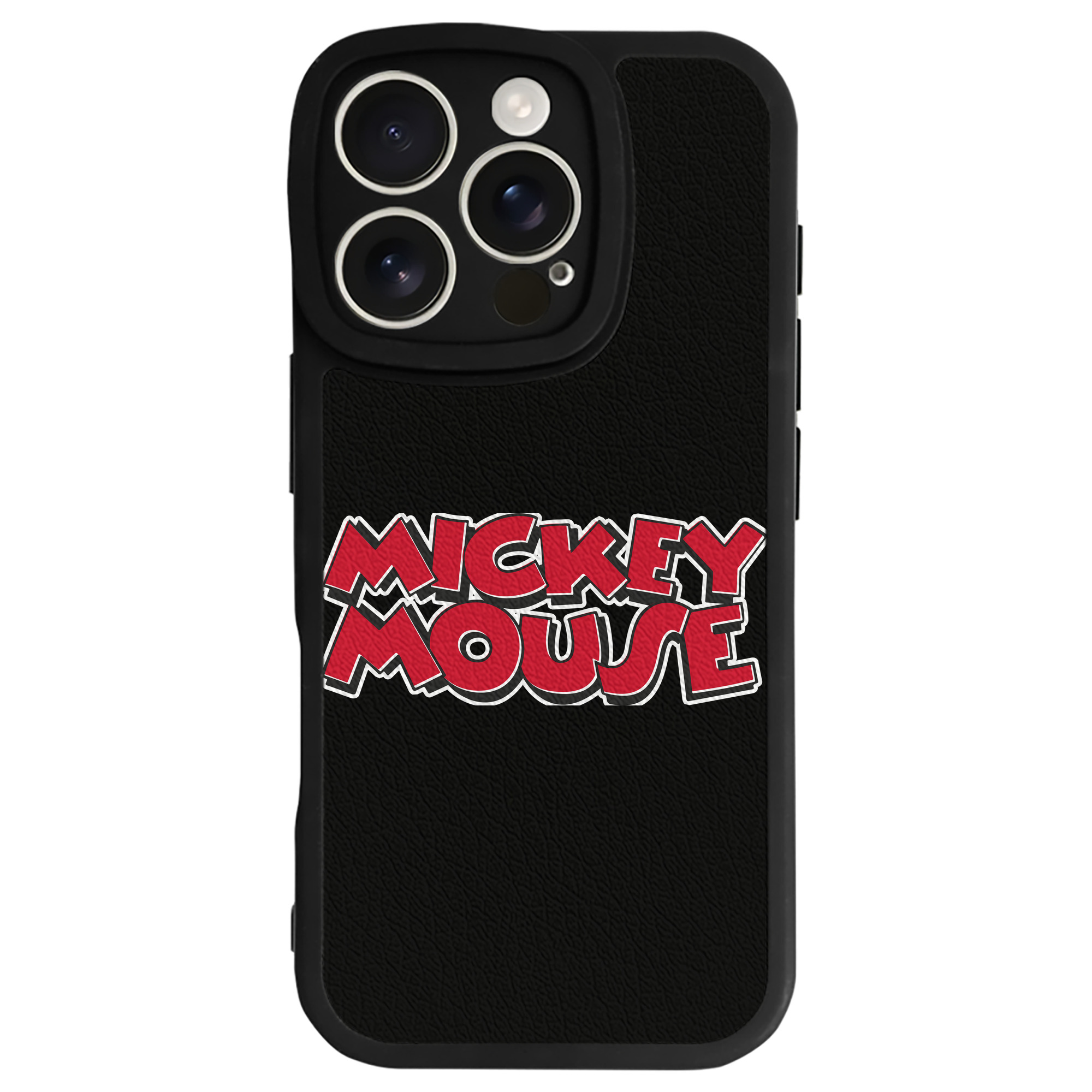 （画像用） ミッキーマウス Mickey Mouse 【iPhone 16シリーズ対応】シリコンスマホケース（レザー調） 材質：シリコン